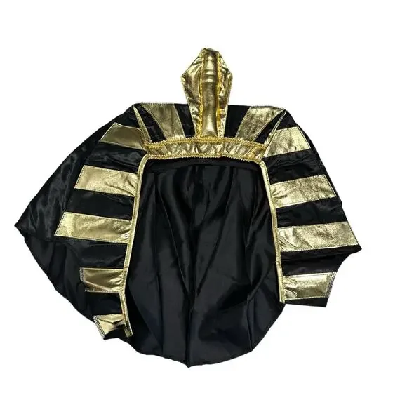 HauntLook Halloween Egyptian Pharaoh Costume Black Men's XL Gold Full Set - Picture 5 of 7